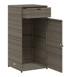 Armoire de rangement de jardin gris 55x55x111 cm résine tressée