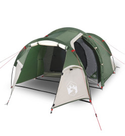 Tente de camping 4 personnes vert 360x140x105 cm taffetas 185T