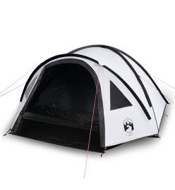 Tente de camping 4 personnes blanc 300x250x132 cm taffetas 185T