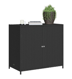 Armoire de rangement de jardin noir 83x45x76 cm résine tressée