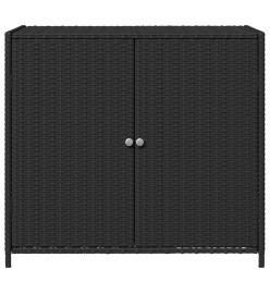 Armoire de rangement de jardin noir 83x45x76 cm résine tressée