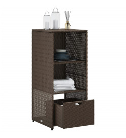 Armoire de rangement jardin marron 50x55x115 cm résine tressée