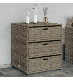 Armoire de rangement de jardin gris 55x59x69 cm résine tressée