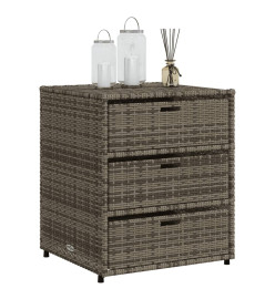 Armoire de rangement de jardin gris 55x59x69 cm résine tressée