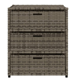 Armoire de rangement de jardin gris 55x59x69 cm résine tressée