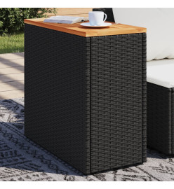 Table de jardin de jardin dessus en bois noir 58x27,5x55 cm