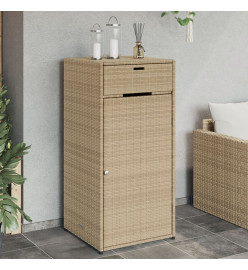 Armoire de rangement de jardin beige 55x55x111cm résine tressée