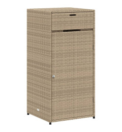 Armoire de rangement de jardin beige 55x55x111cm résine tressée