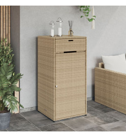 Armoire de rangement de jardin beige 55x55x111cm résine tressée