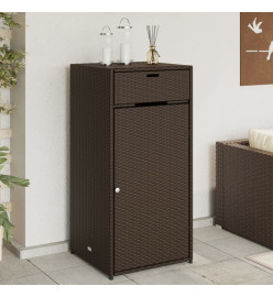 Armoire de rangement jardin marron 55x55x111 cm résine tressée