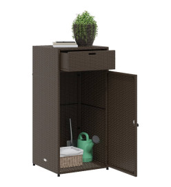 Armoire de rangement jardin marron 55x55x111 cm résine tressée
