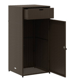 Armoire de rangement jardin marron 55x55x111 cm résine tressée