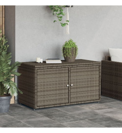 Armoire de rangement jardin gris 110x55x60,5 cm résine tressée