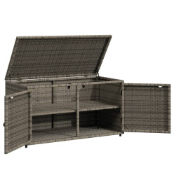 Armoire de rangement jardin gris 110x55x60,5 cm résine tressée