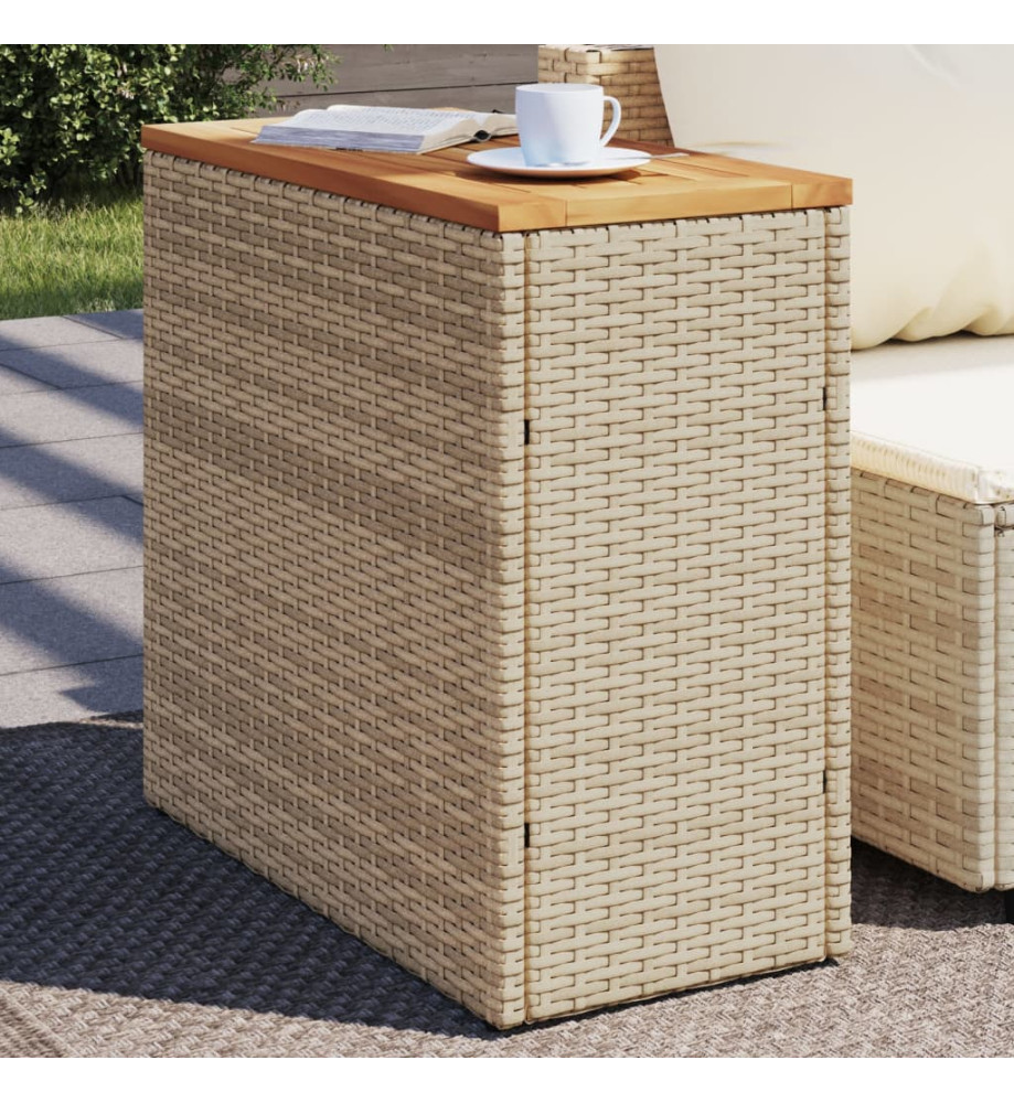 Table de jardin de jardin dessus en bois beige 58x27,5x55 cm Table de jardin de jardin dessus en bois beige 58x27,5x55 cm