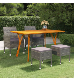 Ensemble de salle à manger de jardin 5 pcs Gris