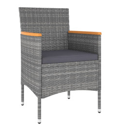 Salon de jardin 5 pcs Résine tressée Gris