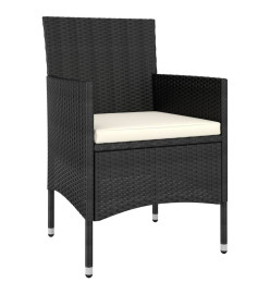 Salon de jardin 5 pcs Résine tressée Noir