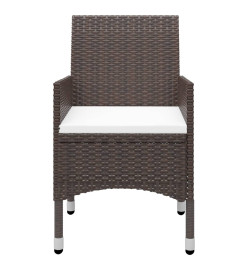 Ensemble de salle à manger de jardin 5 pcs Marron