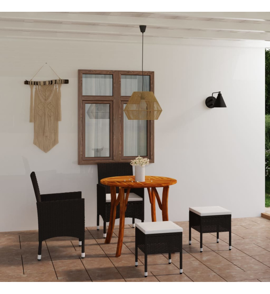 Ensemble de salle à manger de jardin 5 pcs Marron Ensemble de salle à manger de jardin 5 pcs Marron