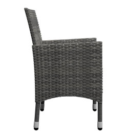 Ensemble de salle à manger de jardin 5 pcs Gris