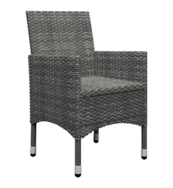 Ensemble de salle à manger de jardin 5 pcs Gris