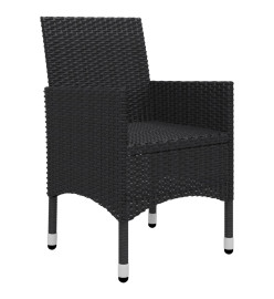 Ensemble de salle à manger de jardin 9 pcs Noir
