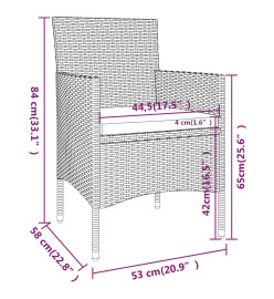Jeu de chaise et tabouret de jardin 4 pcs Résine tressée Marron