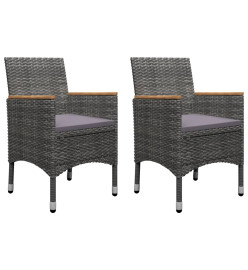 Ensemble de salle à manger de jardin 5 pcs Gris