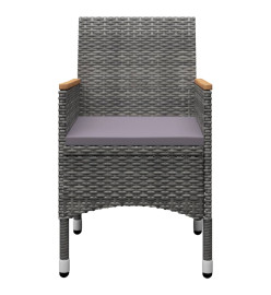 Ensemble de salle à manger de jardin 5 pcs Gris