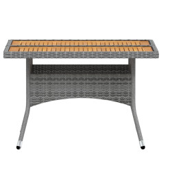 Ensemble à dîner de jardin 5 pcs Résine tressée et acacia Gris