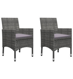 Ensemble de salle à manger de jardin 5 pcs Gris