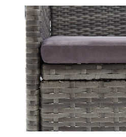 Ensemble de salle à manger de jardin 5 pcs Gris