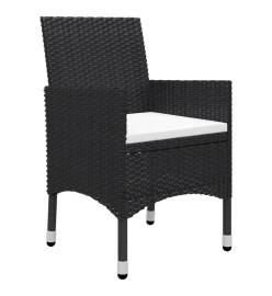 Ensemble de salle à manger de jardin 5 pcs Noir