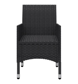 Ensemble de salle à manger de jardin 5 pcs Noir