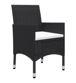 Ensemble de salle à manger de jardin 5 pcs Noir