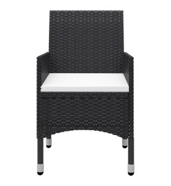 Ensemble de salle à manger de jardin 5 pcs Noir