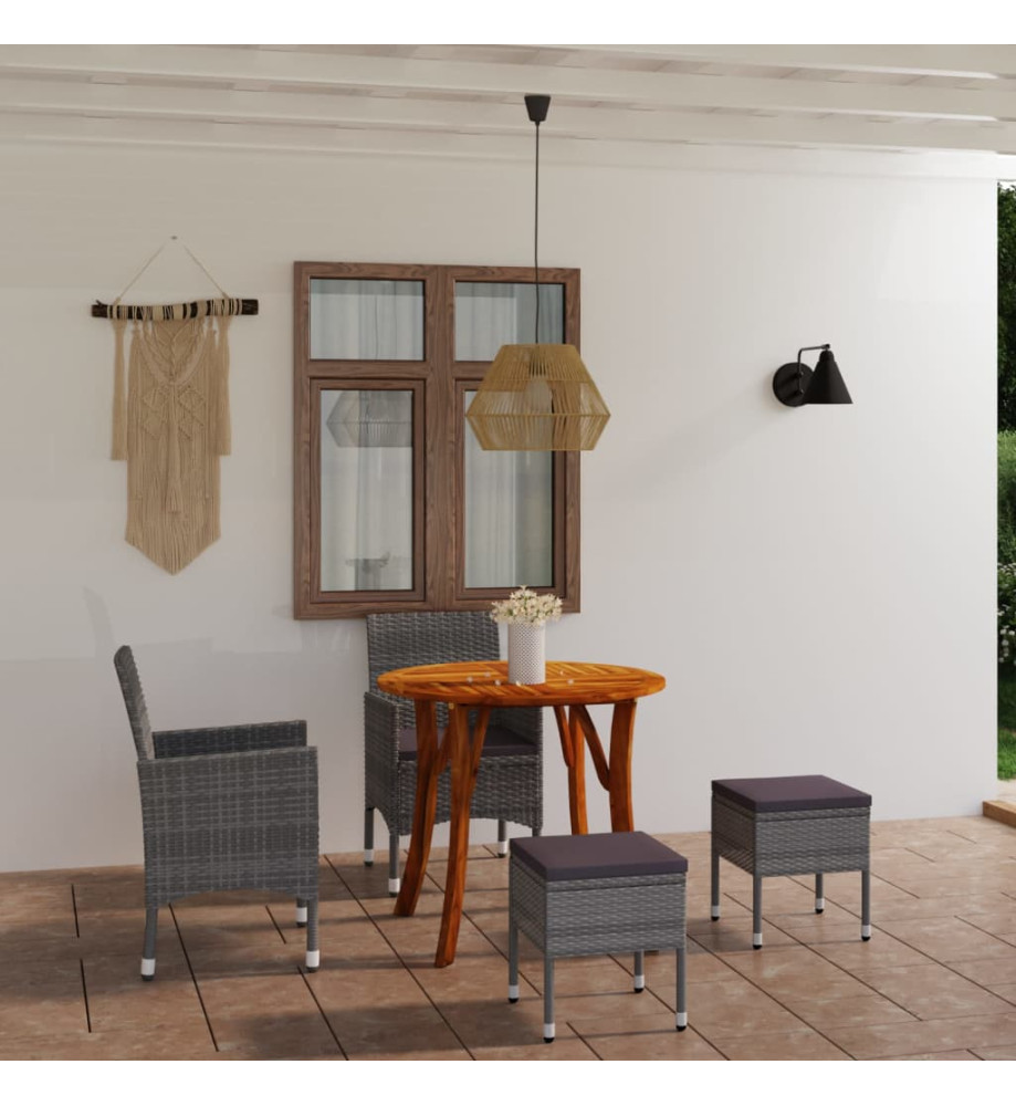 Ensemble de salle à manger de jardin 5 pcs Gris Ensemble de salle à manger de jardin 5 pcs Gris