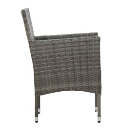 Ensemble de salle à manger de jardin 5 pcs Gris