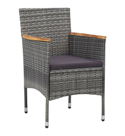 Ensemble de salle à manger de jardin 5 pcs Gris