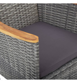Ensemble de salle à manger de jardin 5 pcs Gris