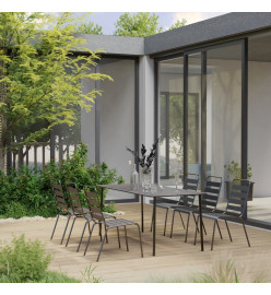 Ensemble de salle à manger de jardin 7 pcs Acier Gris foncé