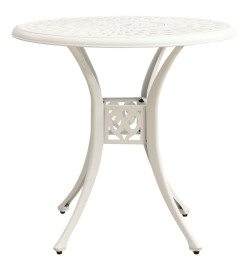 Table de jardin Blanc 78x78x72 cm Aluminium coulé