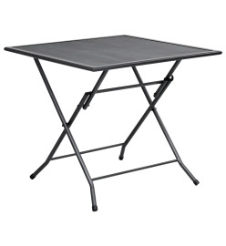 Table pliable en maille 80x80x72 cm Acier Anthracite