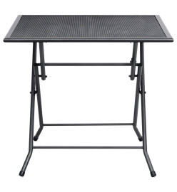 Table pliable en maille 80x80x72 cm Acier Anthracite