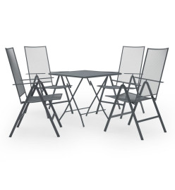 Ensemble de salle à manger de jardin 5 pcs Acier Anthracite