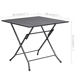 Ensemble de salle à manger de jardin 5 pcs Acier Anthracite