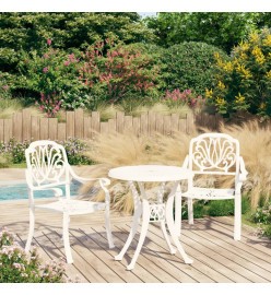 Ensemble de bistro 3 pcs Aluminium coulé Blanc
