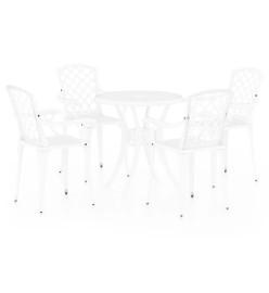 Ensemble de bistro 5 pcs Aluminium coulé Blanc