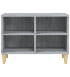 Meuble TV avec pieds en bois massif Sonoma gris 69,5x30x50 cm